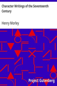 Character Writings of the Seventeenth Century — Anonymous cover