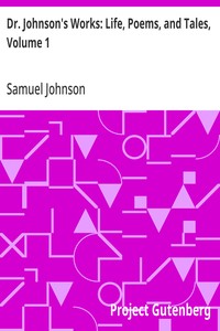 Dr. Johnson's Works: Life, Poems, and Tales, Volume 1: The Works of Samuel Johnson, LL.D., in Nine Volumes — Samuel Johnson cover