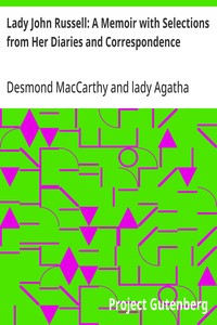 Lady John Russell: A Memoir with Selections from Her Diaries and Correspondence — Anonymous cover