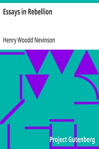 Essays in Rebellion — Henry Woodd Nevinson cover