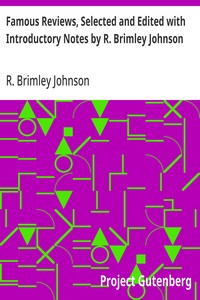 Famous Reviews, Selected and Edited with Introductory Notes by R. Brimley Johnson — Anonymous cover