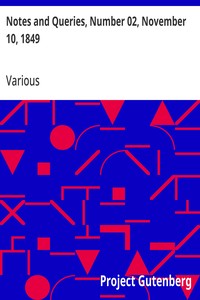 Notes and Queries, Number 02, November 10, 1849 — Various cover