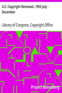 U.S. Copyright Renewals, 1955 July - December — Library of Congress. Copyright Office cover