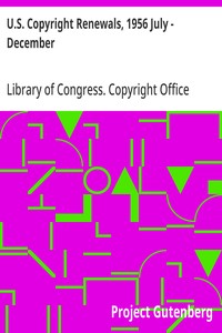 U.S. Copyright Renewals, 1956 July - December — Library of Congress. Copyright Office cover