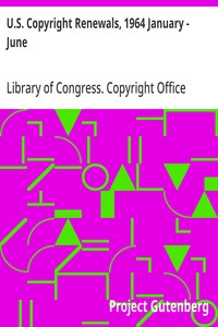 U.S. Copyright Renewals, 1964 January - June — Library of Congress. Copyright Office cover