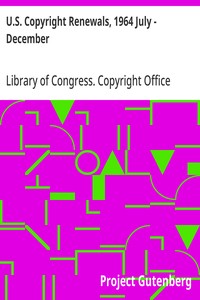 U.S. Copyright Renewals, 1964 July - December — Library of Congress. Copyright Office cover