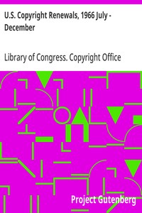 U.S. Copyright Renewals, 1966 July - December — Library of Congress. Copyright Office cover