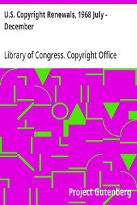 U.S. Copyright Renewals, 1968 July - December — Library of Congress. Copyright Office cover