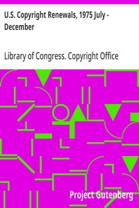 U.S. Copyright Renewals, 1975 July - December — Library of Congress. Copyright Office cover