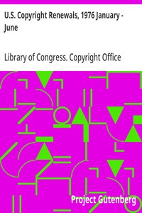 U.S. Copyright Renewals, 1976 January - June — Library of Congress. Copyright Office cover