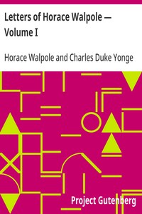 Letters of Horace Walpole — Volume I — Horace Walpole cover