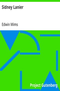 Sidney Lanier — Edwin Mims cover