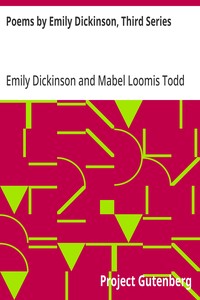 Poems by Emily Dickinson, Third Series — Emily Dickinson cover