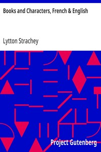 Books and Characters, French & English — Lytton Strachey cover