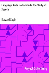 Language: An Introduction to the Study of Speech cover