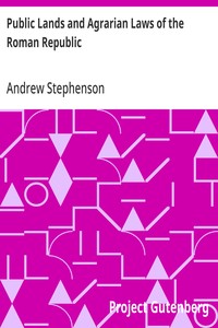 Public Lands and Agrarian Laws of the Roman Republic — Andrew Stephenson cover
