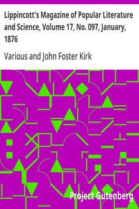 Lippincott's Magazine of Popular Literature and Science, Volume 17, No. 097, January, 1876 — Various cover