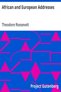 African and European Addresses — Theodore Roosevelt cover