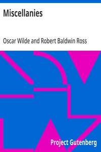 Miscellanies — Oscar Wilde cover