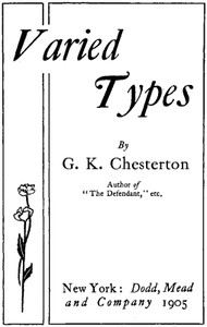 Varied Types — G. K. (Gilbert Keith) Chesterton cover