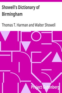 Showell's Dictionary of Birmingham: A History and Guide, Arranged Alphabetically — Thomas T. Harman cover
