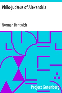 Philo-Judæus of Alexandria — Norman Bentwich cover
