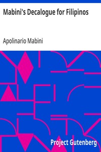 Mabini's Decalogue for Filipinos — Apolinario Mabini cover