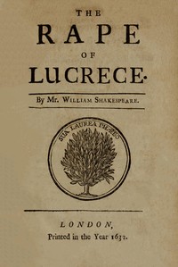The Rape of Lucrece — William Shakespeare cover
