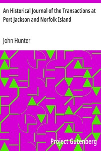 An Historical Journal of the Transactions at Port Jackson and Norfolk Island — John Hunter cover