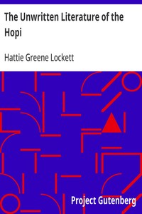 The Unwritten Literature of the Hopi — Hattie Greene Lockett cover