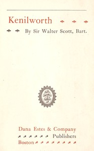 Kenilworth — Walter Scott cover
