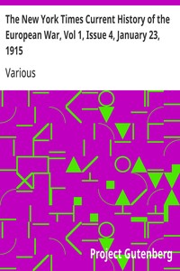 The New York Times Current History of the European War, Vol 1, Issue 4, January 23, 1915 — Various cover