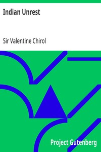 Indian Unrest — Valentine, Sir Chirol cover