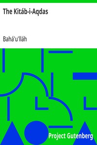 The Kitáb-i-Aqdas — Bahá'u'lláh cover
