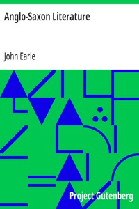 Anglo-Saxon Literature — John Earle cover