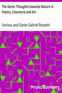 The Germ: Thoughts towards Nature in Poetry, Literature and Art — Various cover