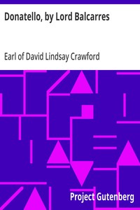 Donatello, by Lord Balcarres — David Lindsay, Earl of Crawford cover
