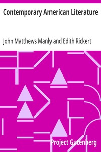 Contemporary American Literature: Bibliographies and Study Outlines — John Matthews Manly cover