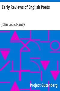 Early Reviews of English Poets — John Louis Haney cover