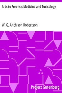 Aids to Forensic Medicine and Toxicology — W. G. Aitchison (William George Aitchison ) Robertson cover