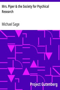 Mrs. Piper & the Society for Psychical Research — Michael Sage cover