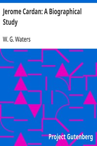 Jerome Cardan: A Biographical Study — W. G. (William George) Waters cover