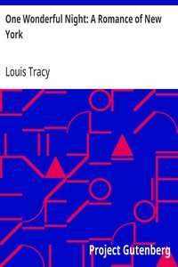 One Wonderful Night: A Romance of New York — Louis Tracy cover
