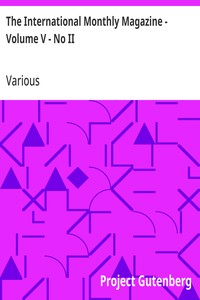 The International Monthly Magazine - Volume V - No II cover