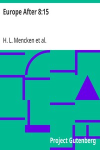 Europe After 8:15 — H. L. (Henry Louis) Mencken cover