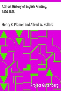A Short History of English Printing, 1476-1898 — Henry R. (Henry Robert) Plomer cover