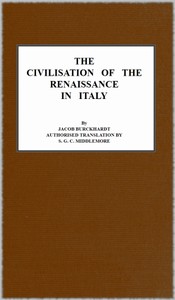 The Civilisation of the Renaissance in Italy — Jacob Burckhardt cover