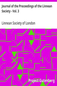 Journal of the Proceedings of the Linnean Society - Vol. 3: Zoology — Linnean Society of London cover