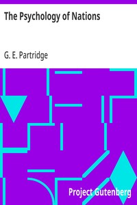 The Psychology of Nations: A Contribution to the Philosophy of History — G. E. (George Everett) Partridge cover