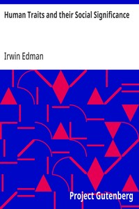 Human Traits and their Social Significance — Irwin Edman cover